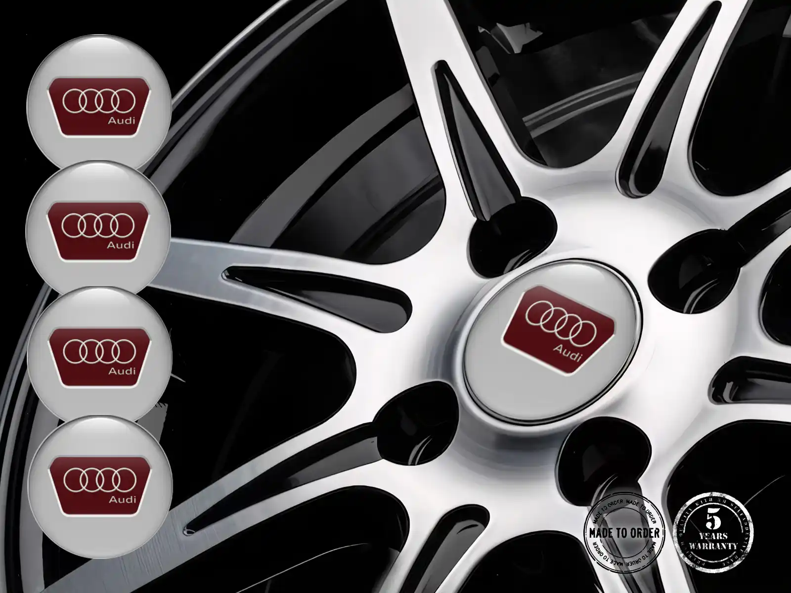 Audi Pegatinas de Rueda Glossy Núcleo Flujo Plasma